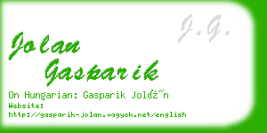 jolan gasparik business card